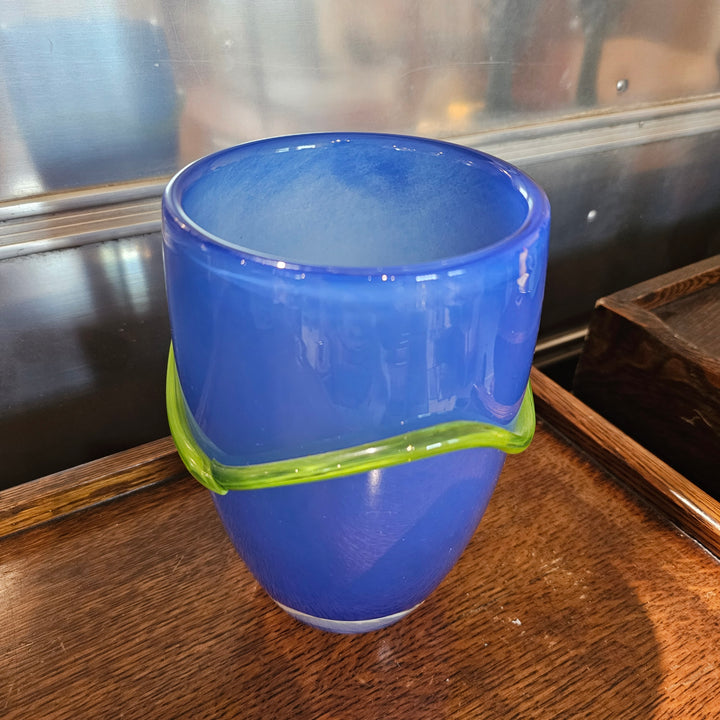 Blue & Green Modern Art Glass Vase