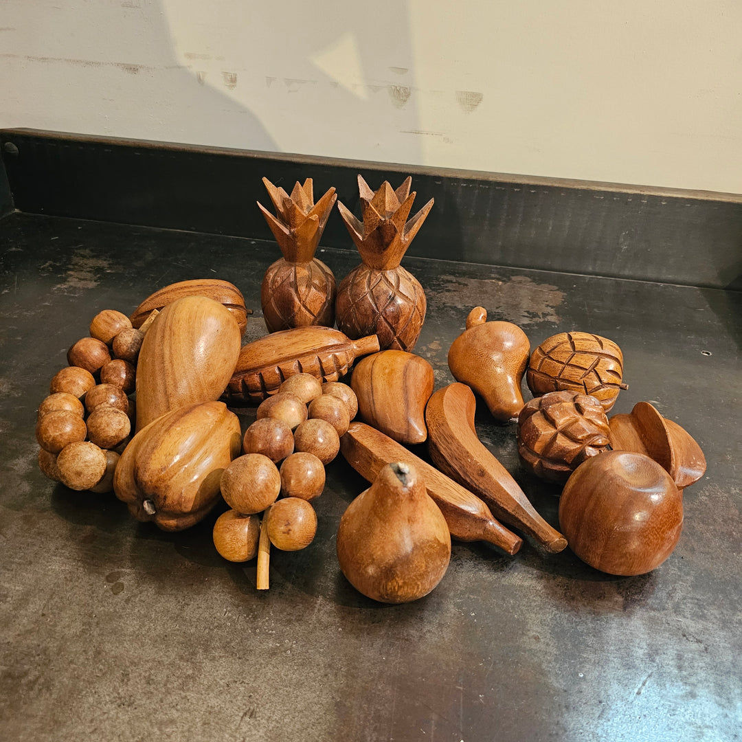 Collection of Wood Carved Fruit