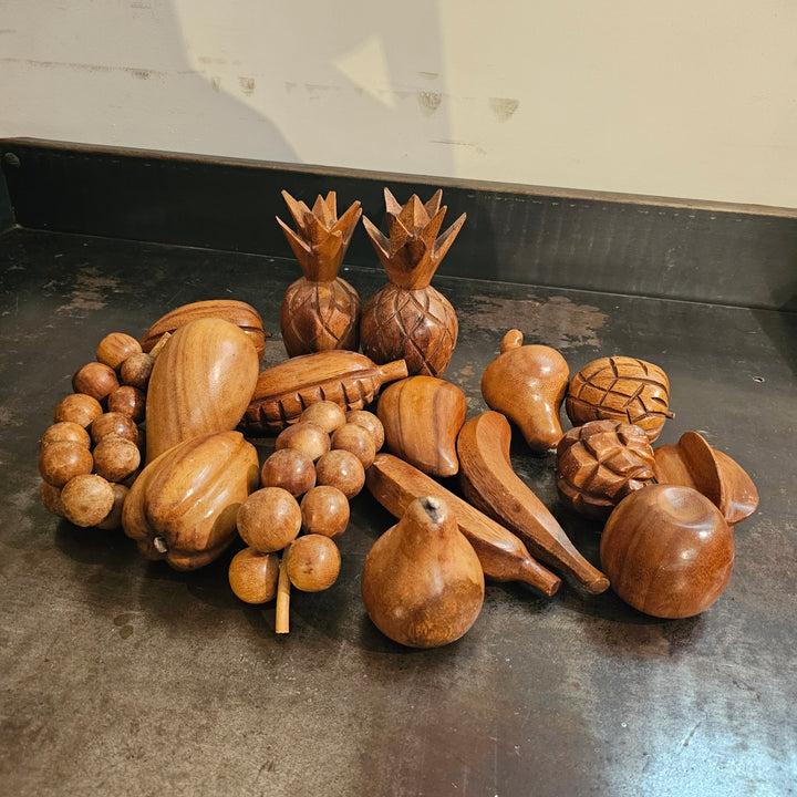 Collection of Wood Carved Fruit