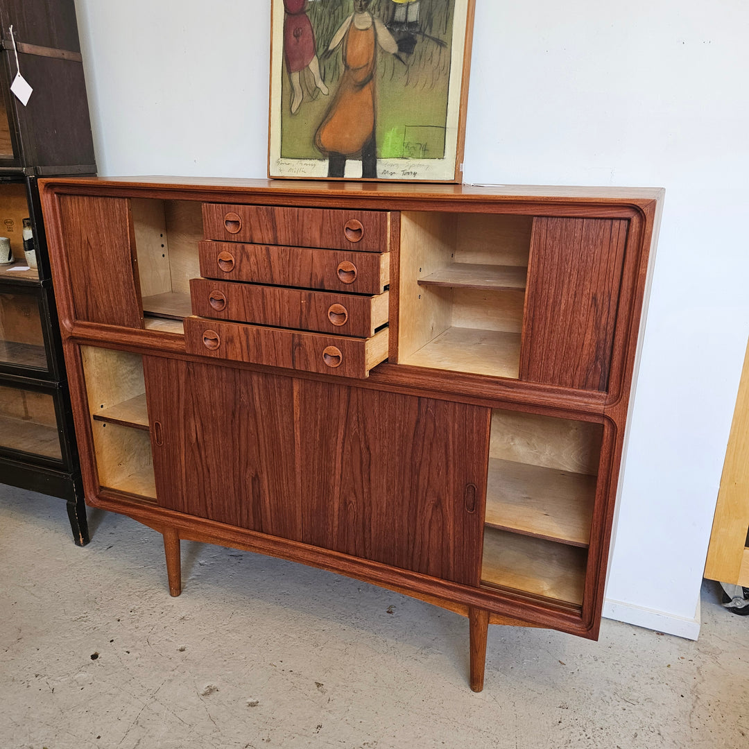 Mid Century Danish Teak High Sideboard