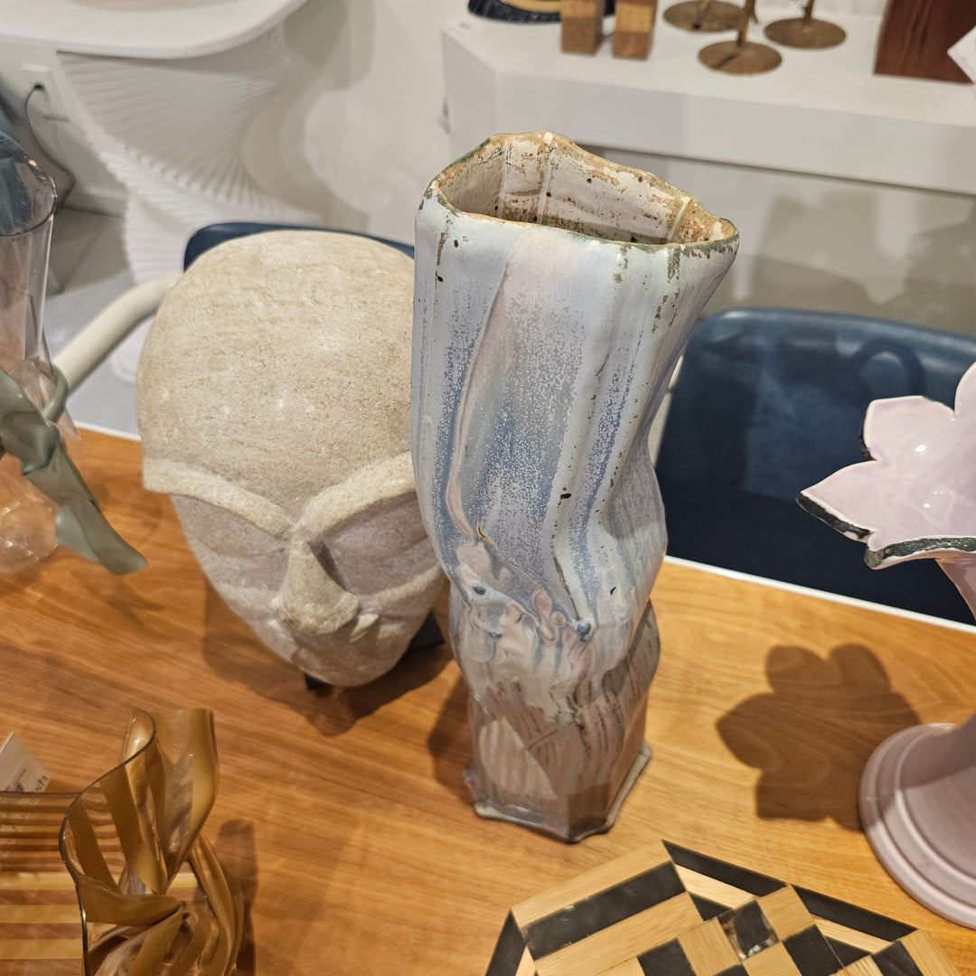 Signed Abstract Blue Vase