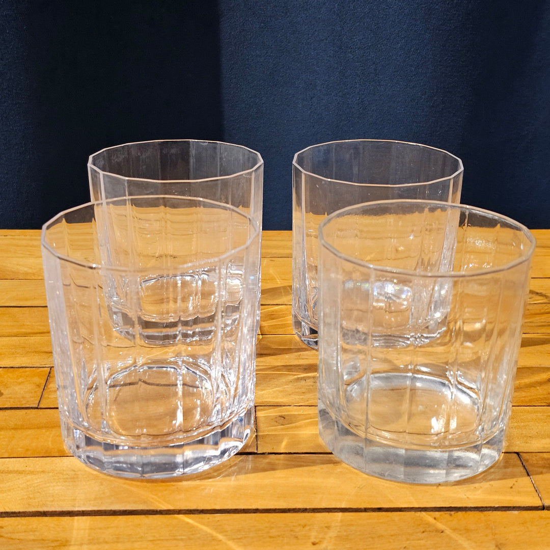 (4) Dansk Facette Lowball Glasses