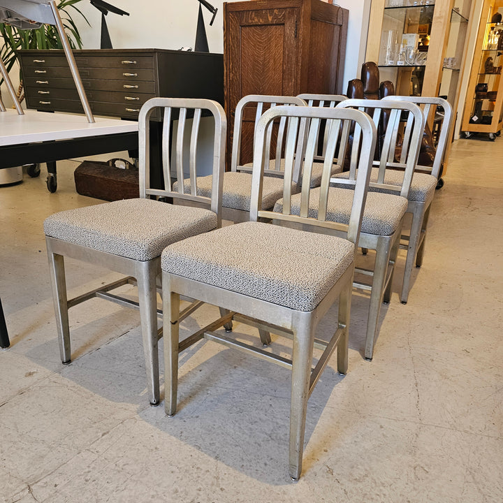 (6) Goodform Aluminum Navy Dining Chairs