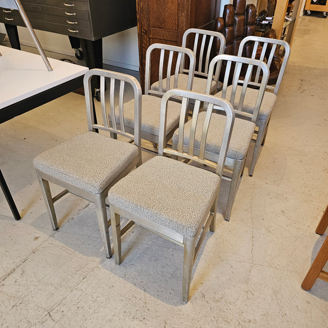 (6) Goodform Aluminum Navy Dining Chairs