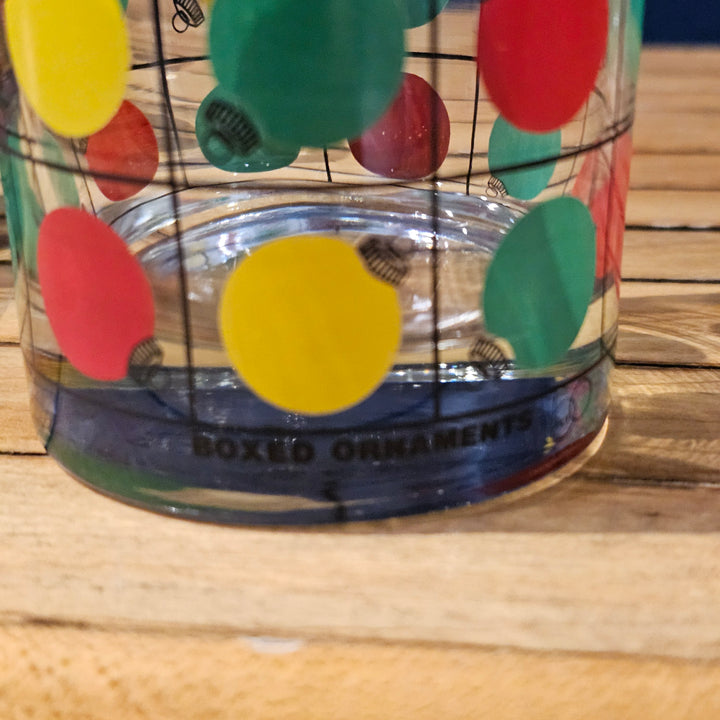 (8) Vtg Dept 56 Holiday Ornament Lowball Glasses