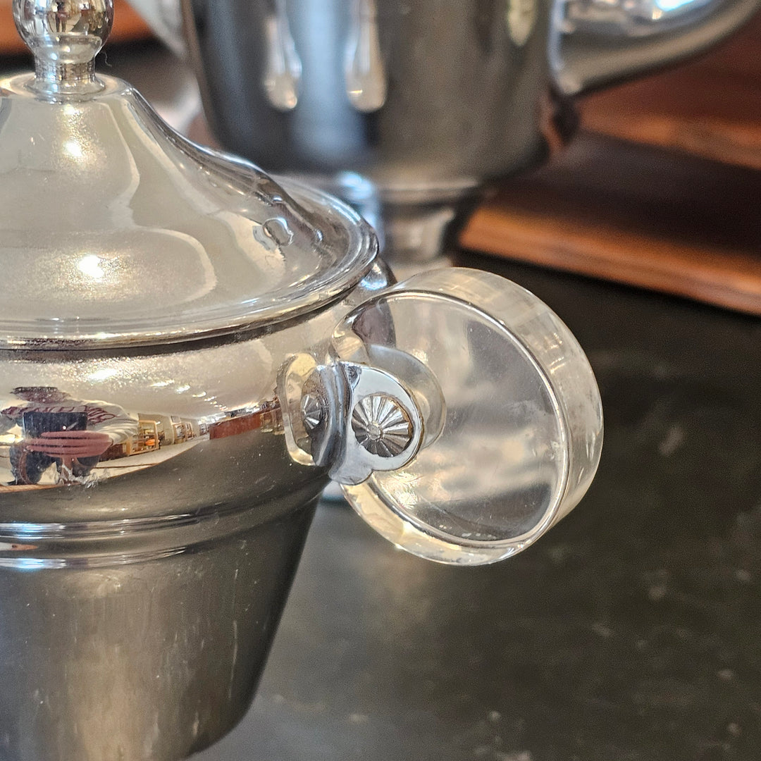 Art Deco Chrome & Lucite Tea/Coffee Set