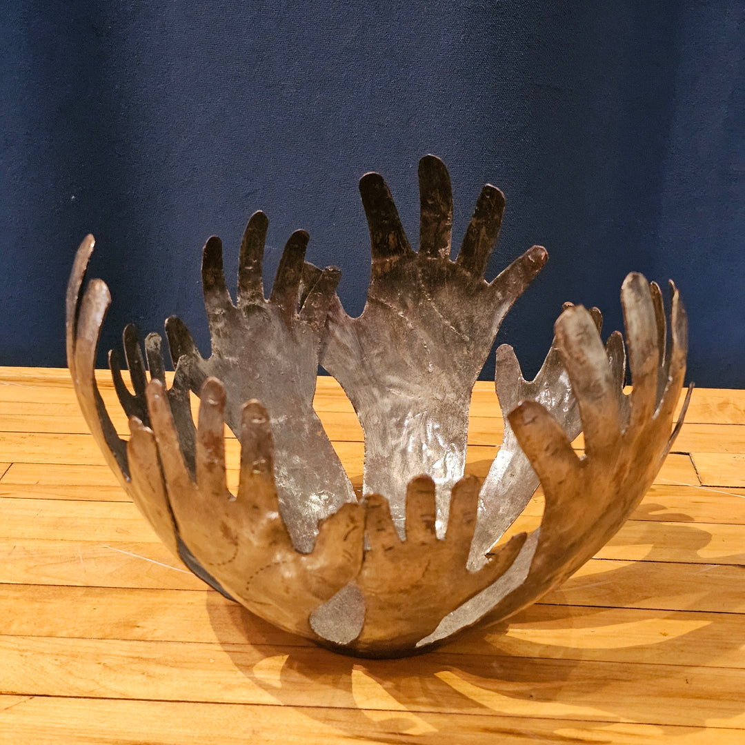 Metal 'Hands' Bowl