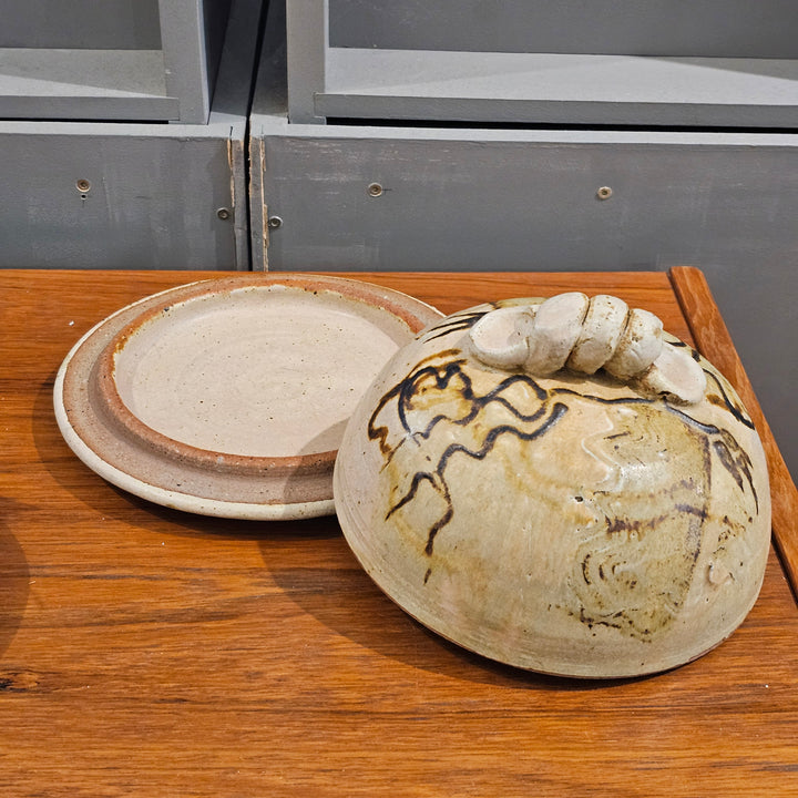 2pc Studio Pottery Domed Butter/Cheese Dish - Signed