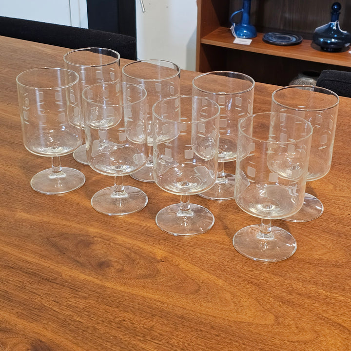 Vintage Geometric Pattern Etched Glasses  (8)