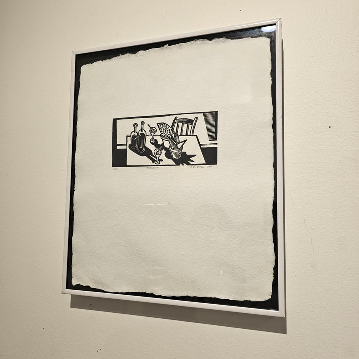 'Tabletop' Linocut by JE Rise