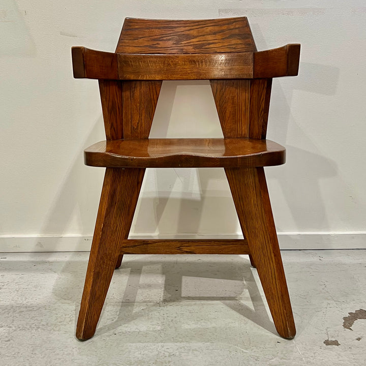 Modernist Solid Oak Armchair