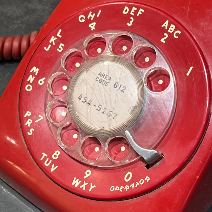 Classic Red Bell Systems Rotary Telephone