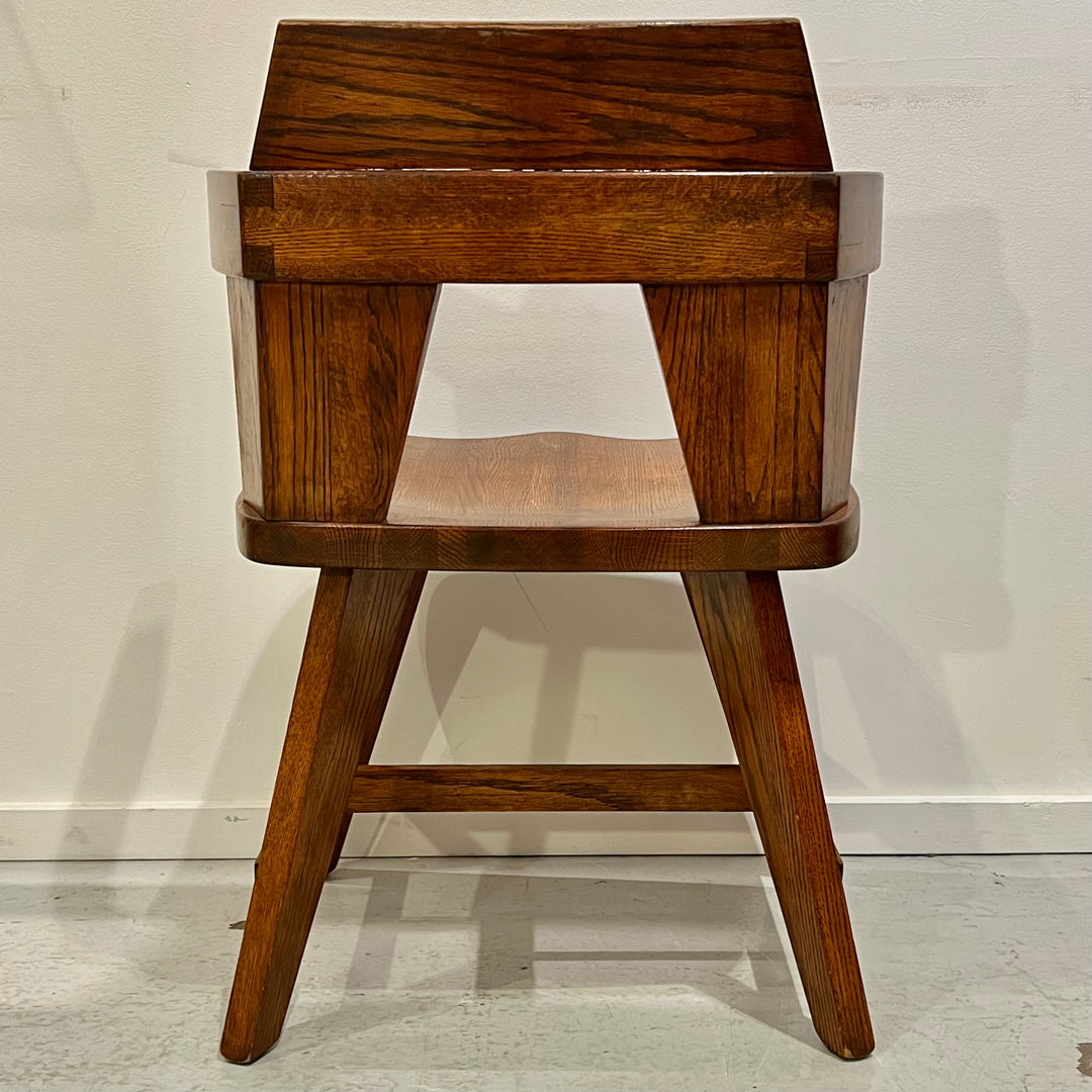 Modernist Solid Oak Armchair