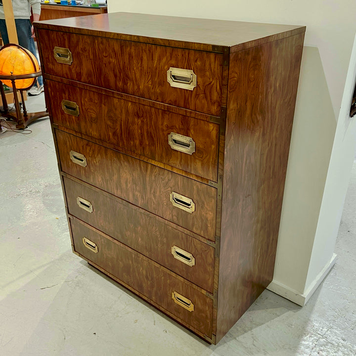 Dixie Five Drawer Campaigner Tallboy Dresser