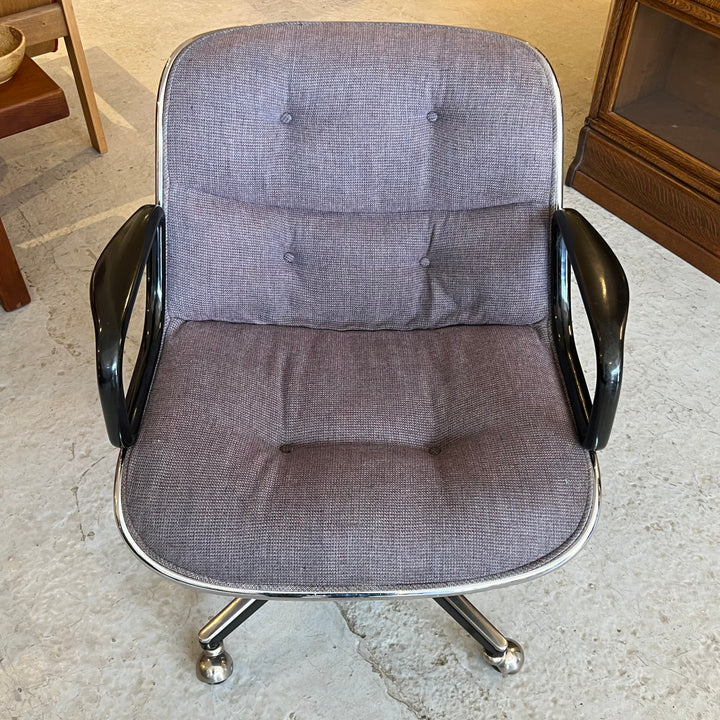 Knoll Pollock Swivel Chair w/Purplish-Gray Upholstery