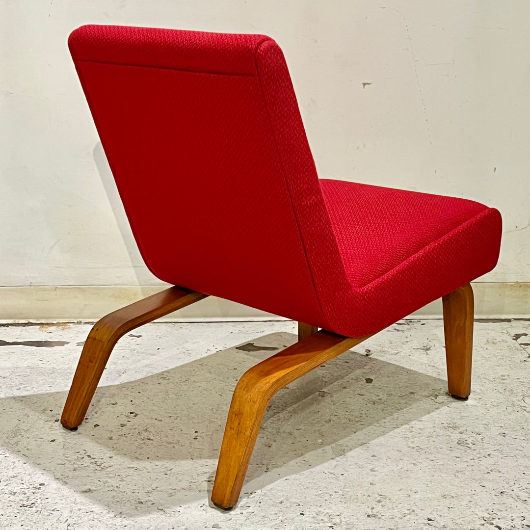 1950s Thonet Armless Lounge Chair, Restored & Reupholstered