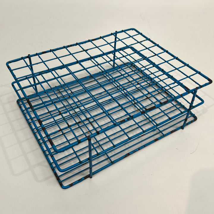 Vintage Blue Wire Test Tube Rack