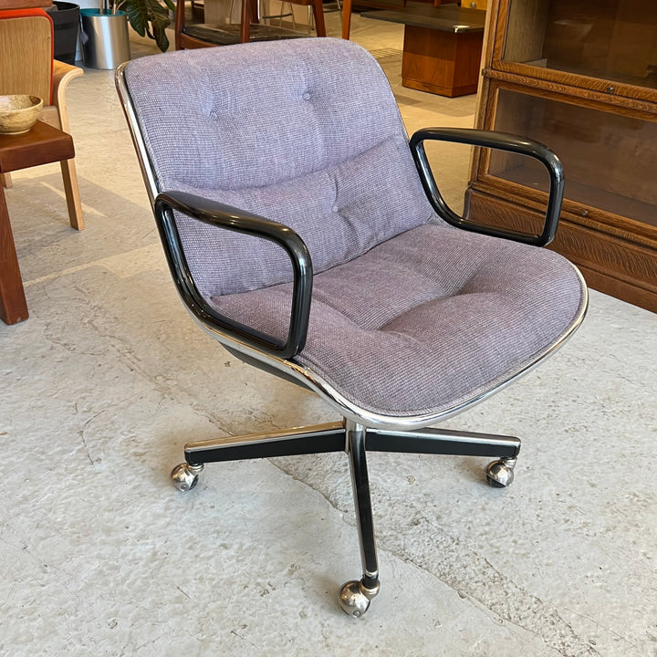 Knoll Pollock Swivel Chair w/Purplish-Gray Upholstery