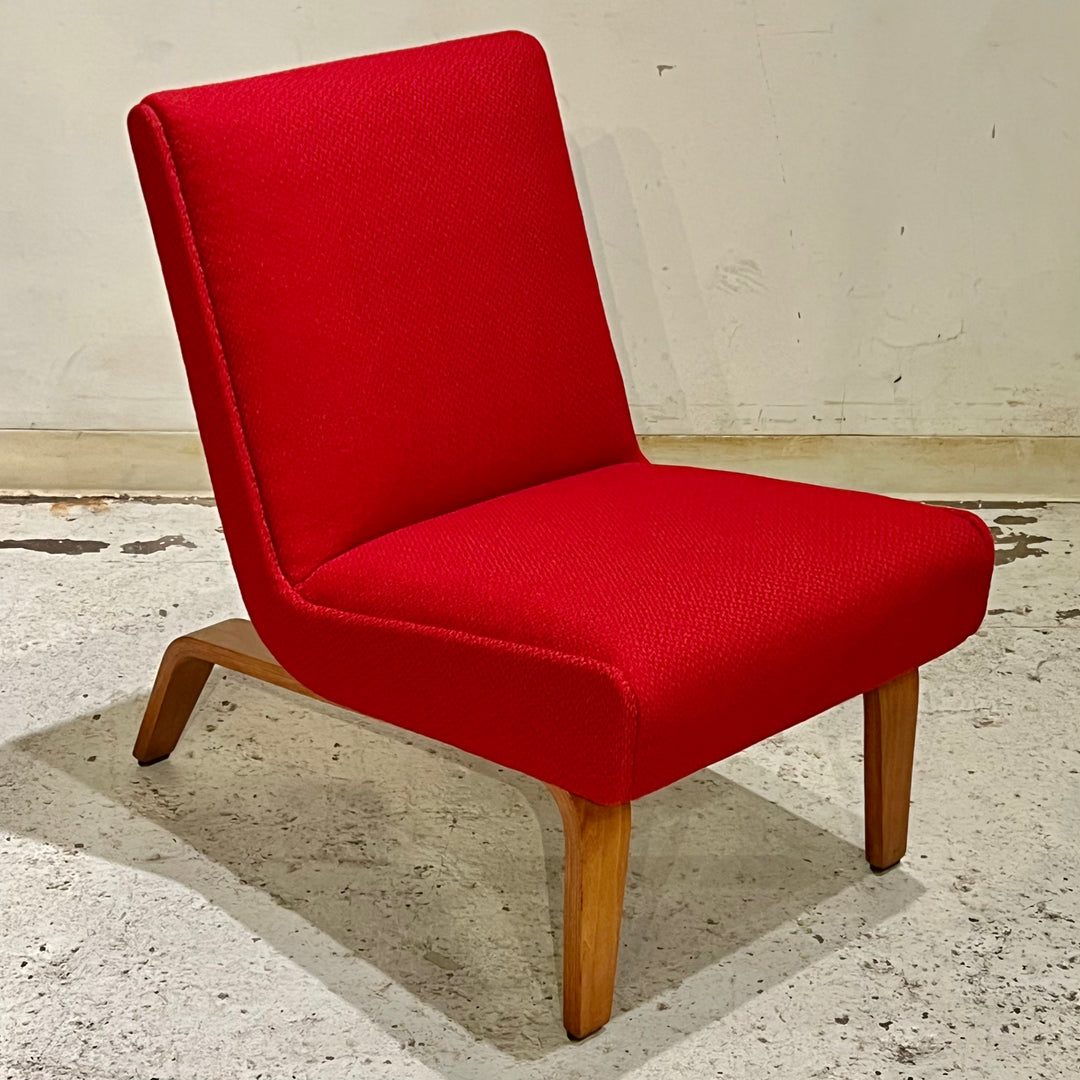 1950s Thonet Armless Lounge Chair, Restored & Reupholstered