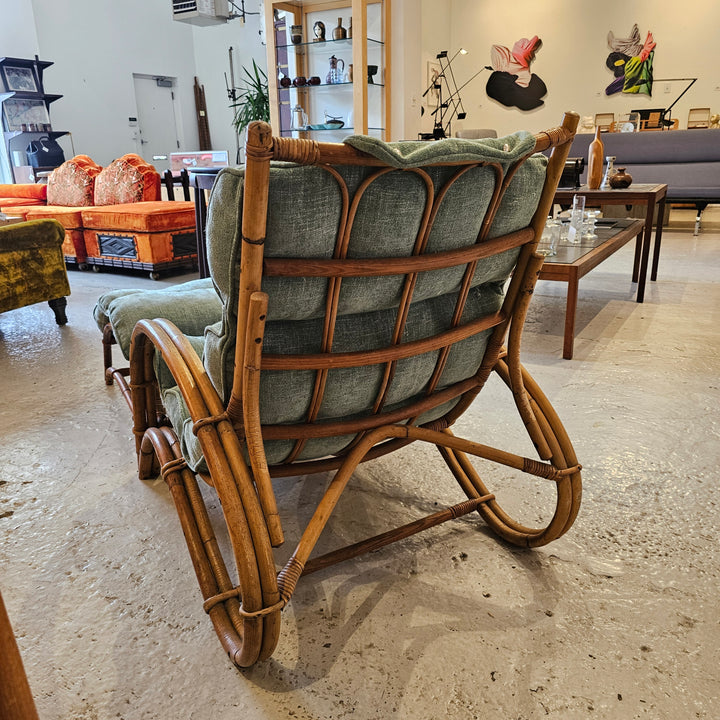 1950’s Bamboo Lounge Chair and Ottoman