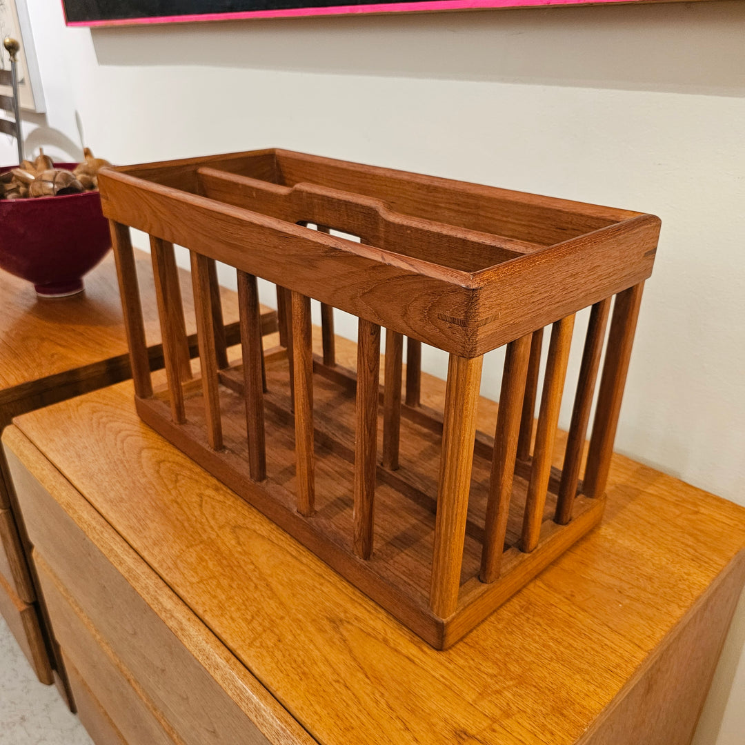 Vintage Teak Goodwood Magazine Holder