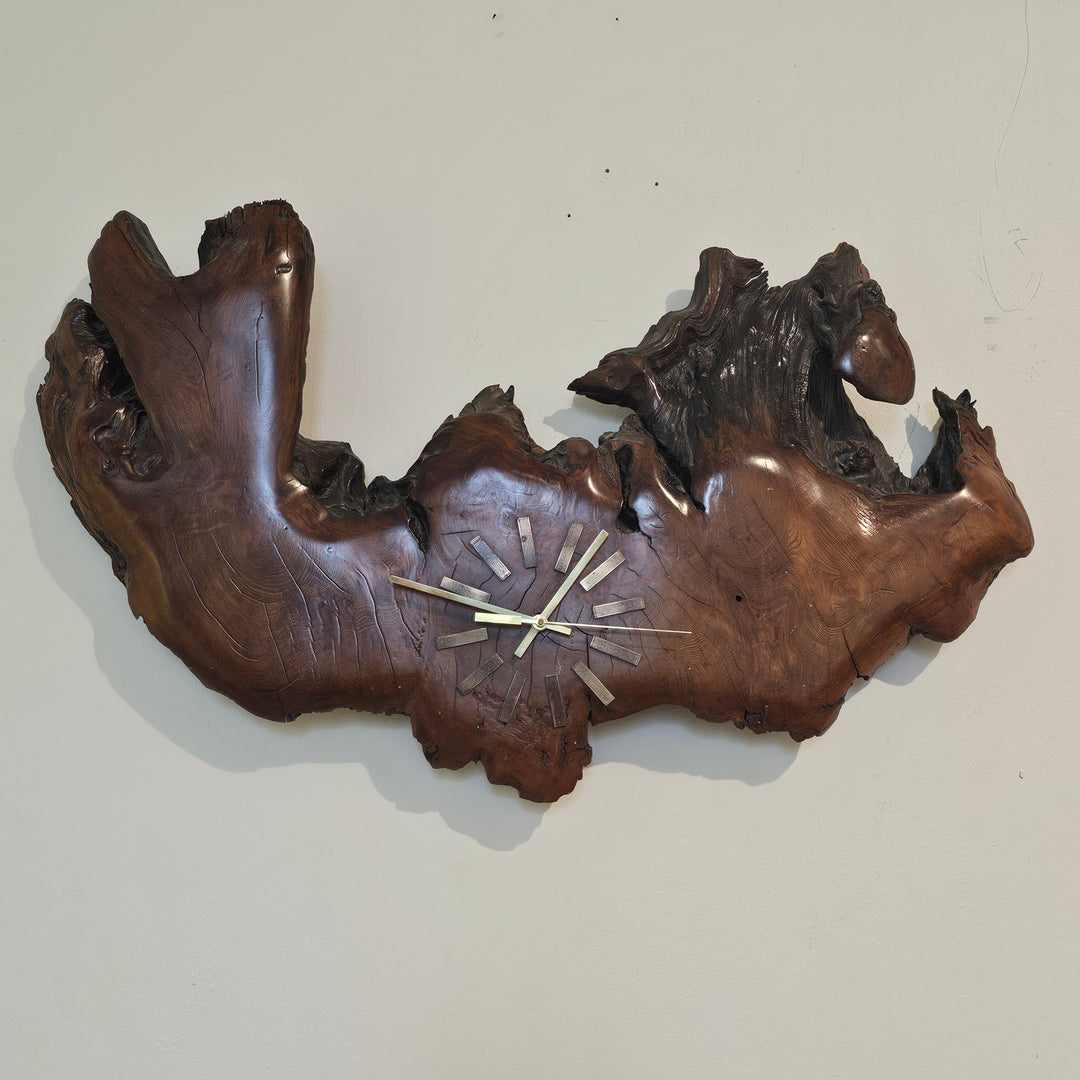 Vintage Live Edge Burl Wall Clock