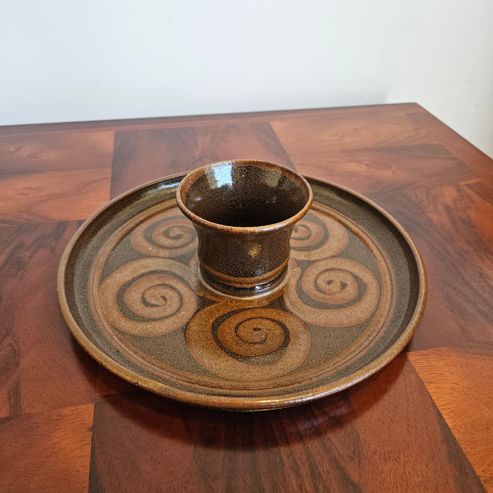 Studio Art Pottery Chip & Dip Serving Tray