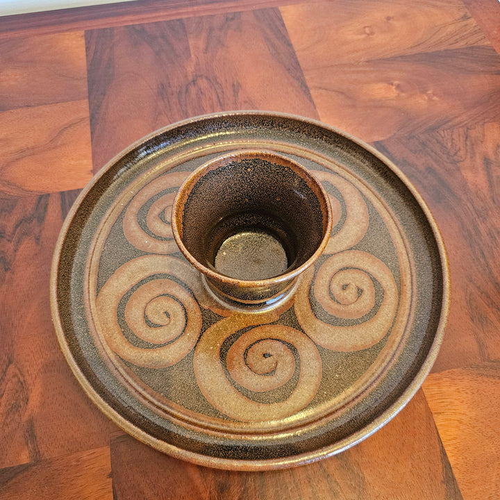Studio Art Pottery Chip & Dip Serving Tray