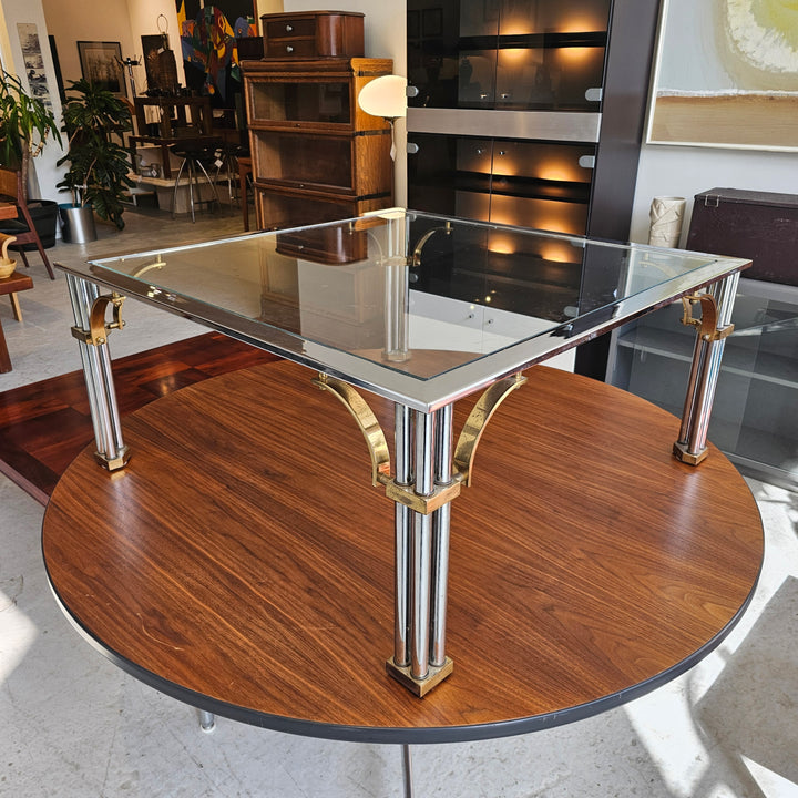 Maison Jensen Style Chrome & Brass Coffee Table